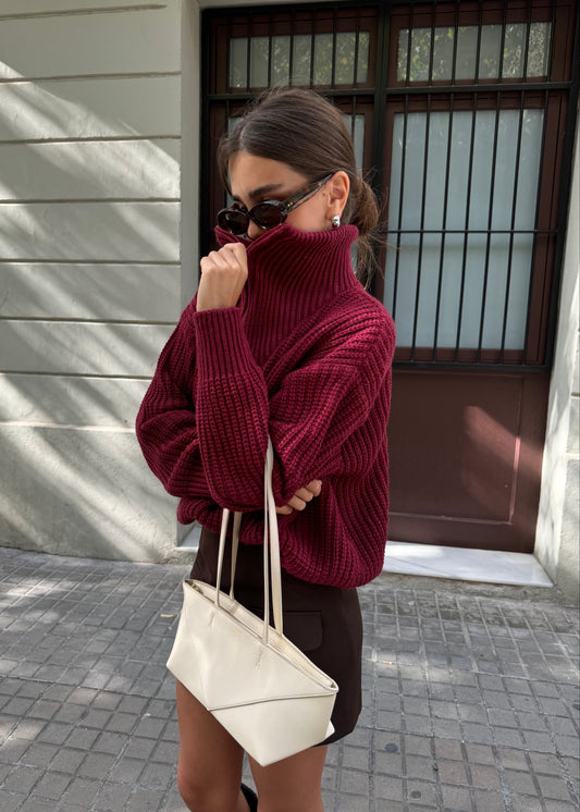 Светр-поло з блискавкою