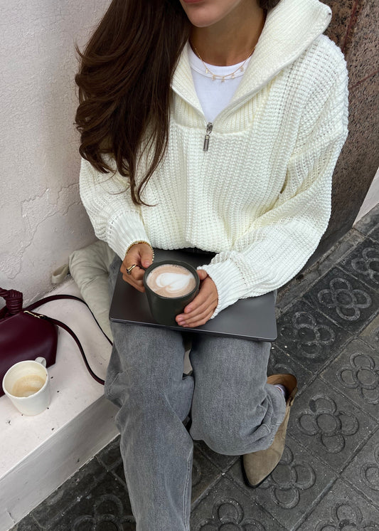 Светр-поло з блискавкою