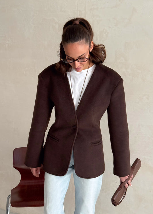 Жакет-пальто без лацканів