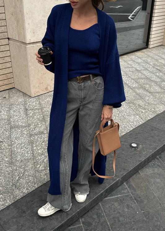 Довгий в'язаний кардиган