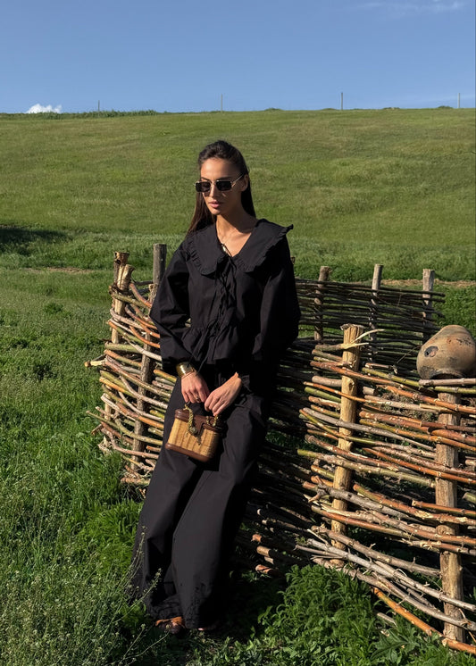 Бавовняний комплект із блузи та штанів