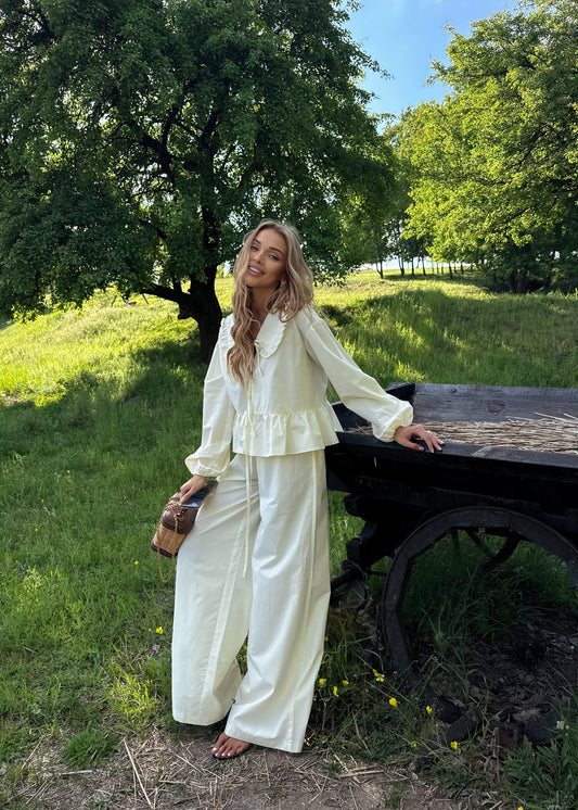 Бавовняний комплект із блузи та штанів