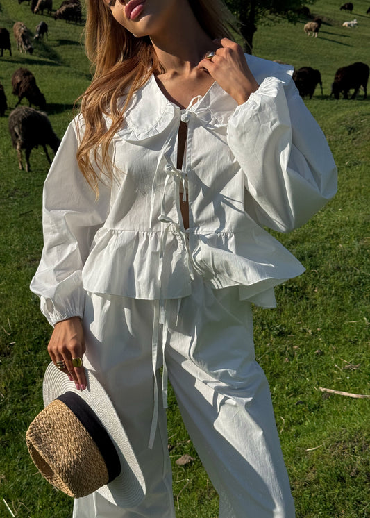 Бавовняний комплект із блузи та штанів