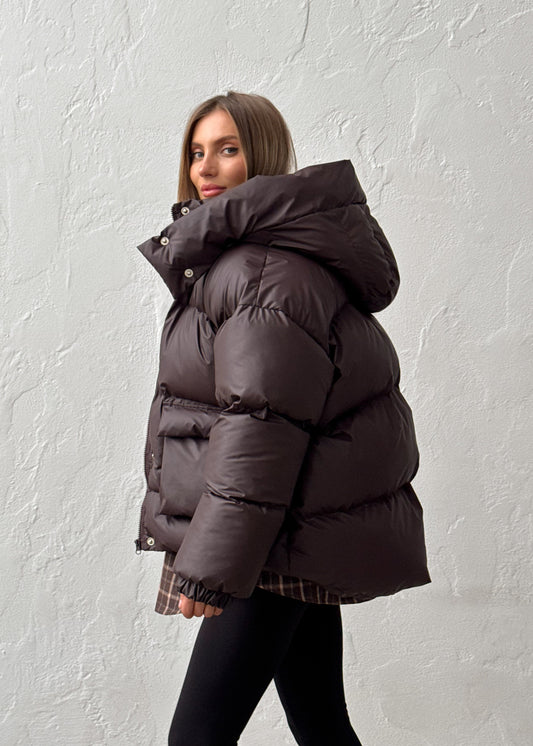 Зимовий пуфер з акцентими кишенями