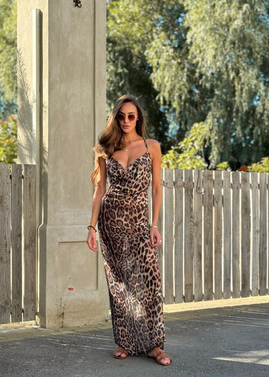 Шифонова сукня в леопардовому принті