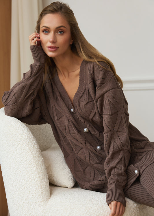 Кардиган фактурної в'язки