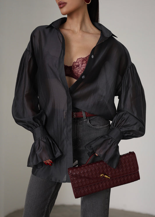 Напівпрозора сорочка сіра