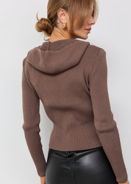 Вʼязана кофта з каптуром