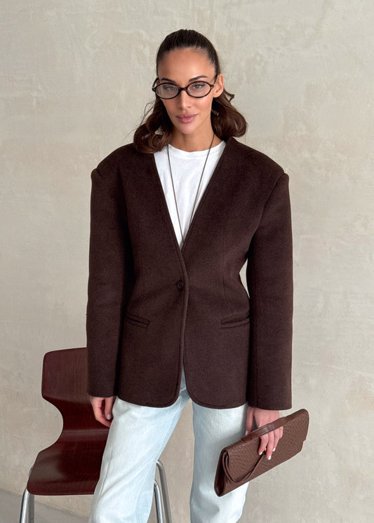 Жакет-пальто без лацканів