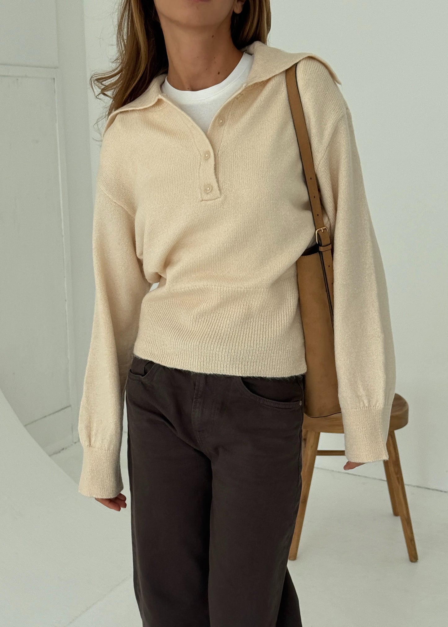 Светр з коміром поло