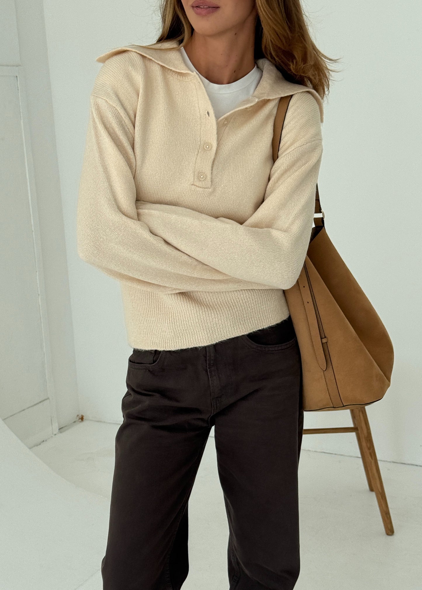 Светр з коміром поло