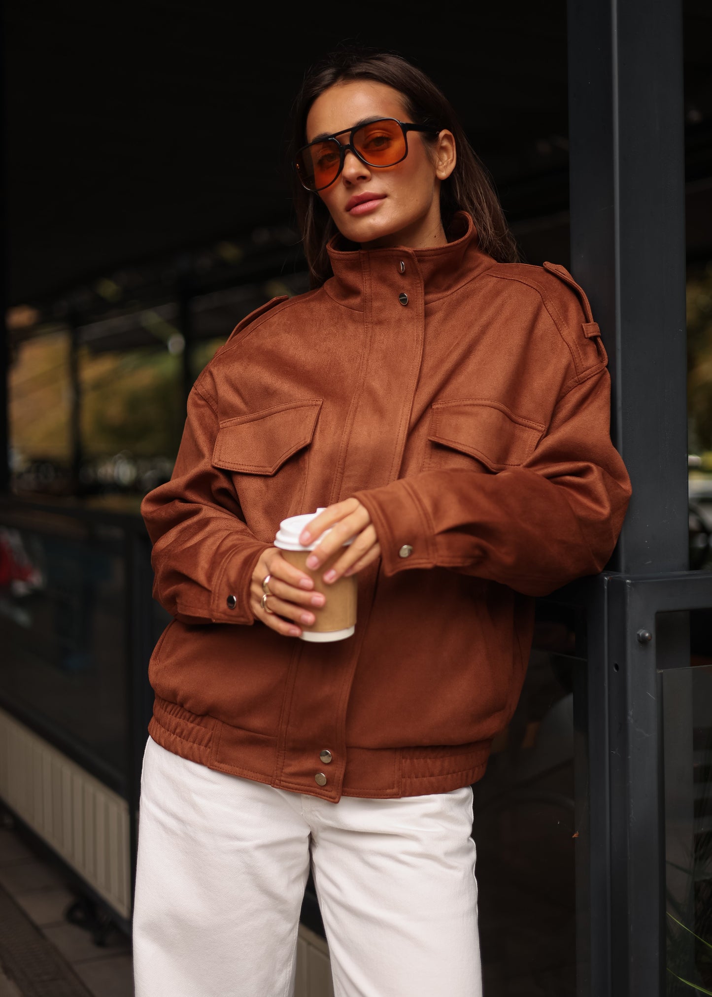 Замшевий бомбер