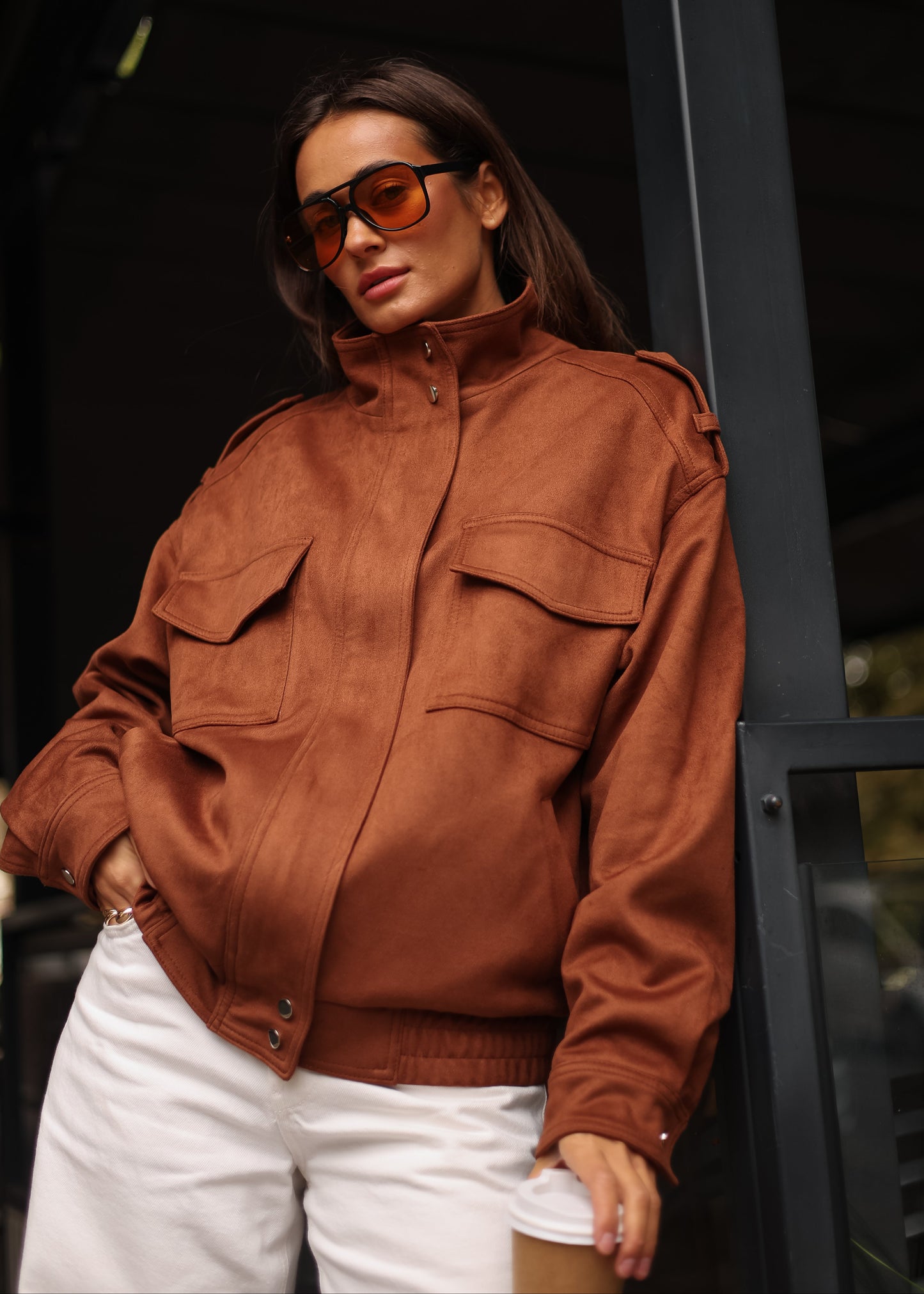 Замшевий бомбер