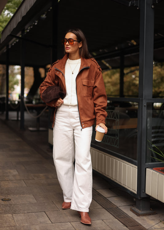 Замшевий бомбер