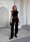 Cет з жилету та штанів в чорному кольорі