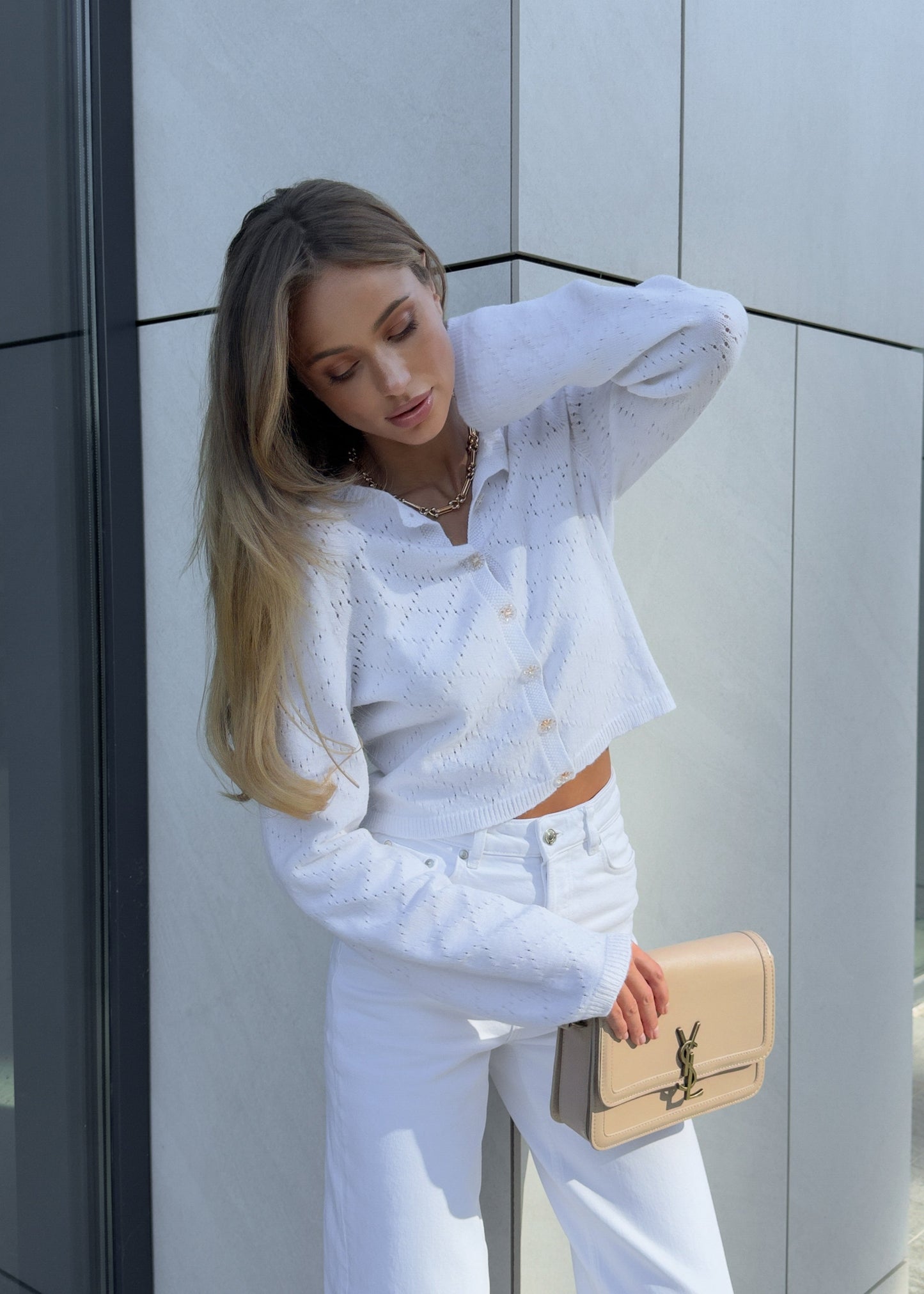 В'язаний ажурний кардиган