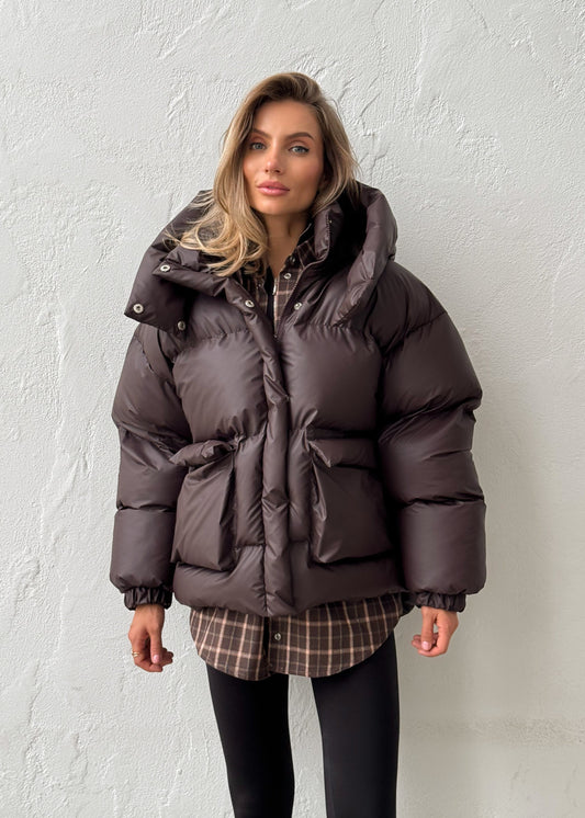 Зимовий пуфер з акцентими кишенями