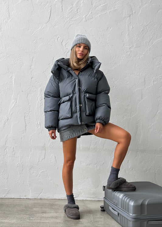 Зимовий пуфер з акцентими кишенями