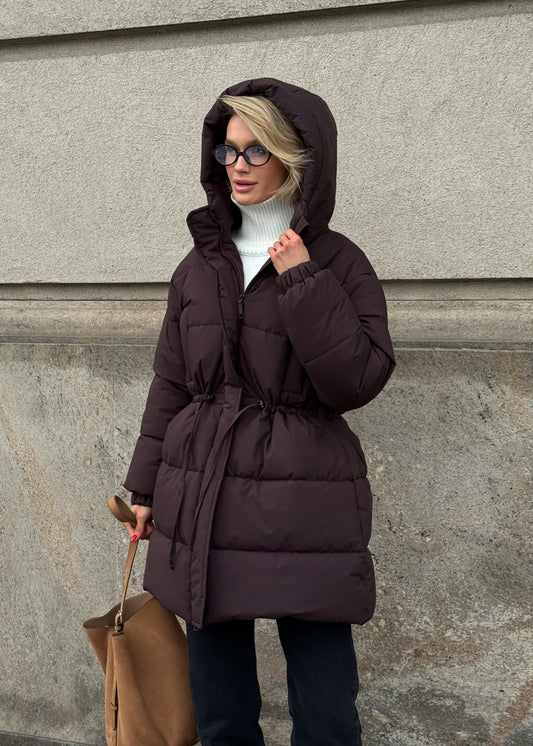 Подовжений пуфер з кулискою на талії