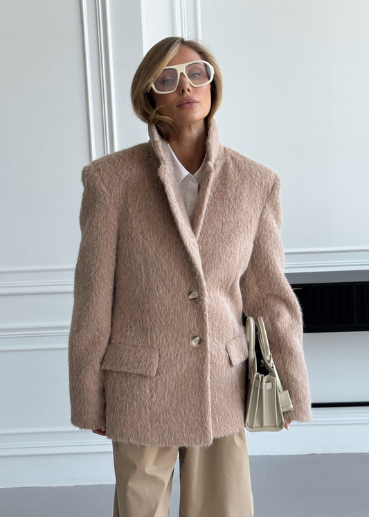 Жакет-пальто з фактурної тканини