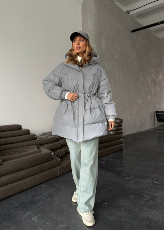 Подовжений пуфер з кулискою на талії