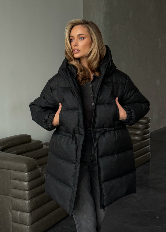 Подовжений пуфер з кулискою на талії