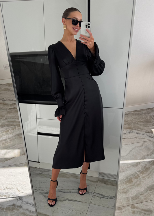 Сатинова сукня міді