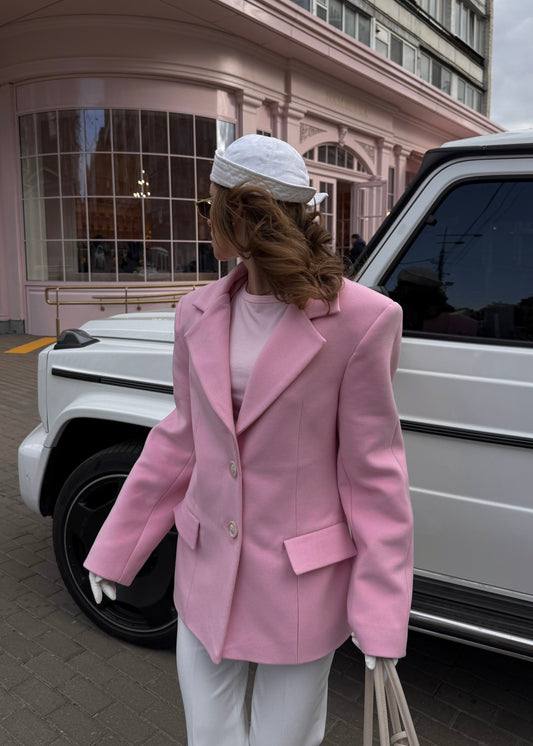 Жакет-пальто в рожевому кольорі