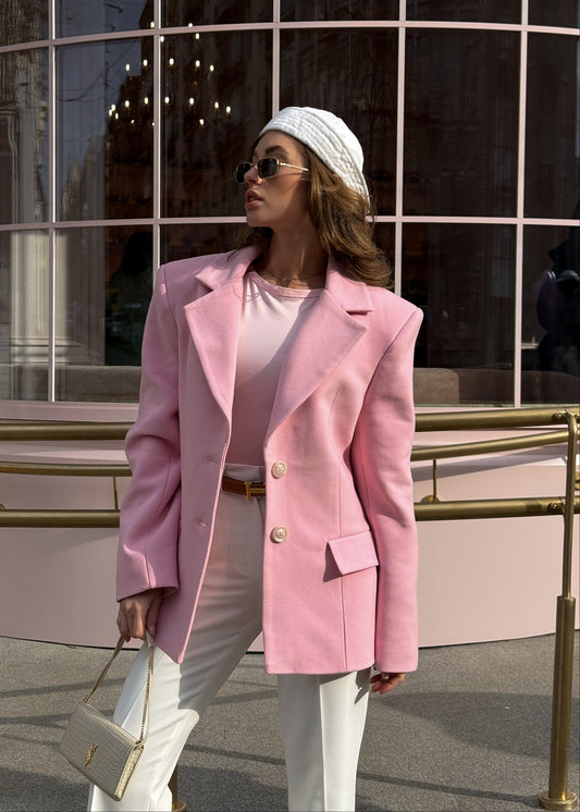 Жакет-пальто в рожевому кольорі