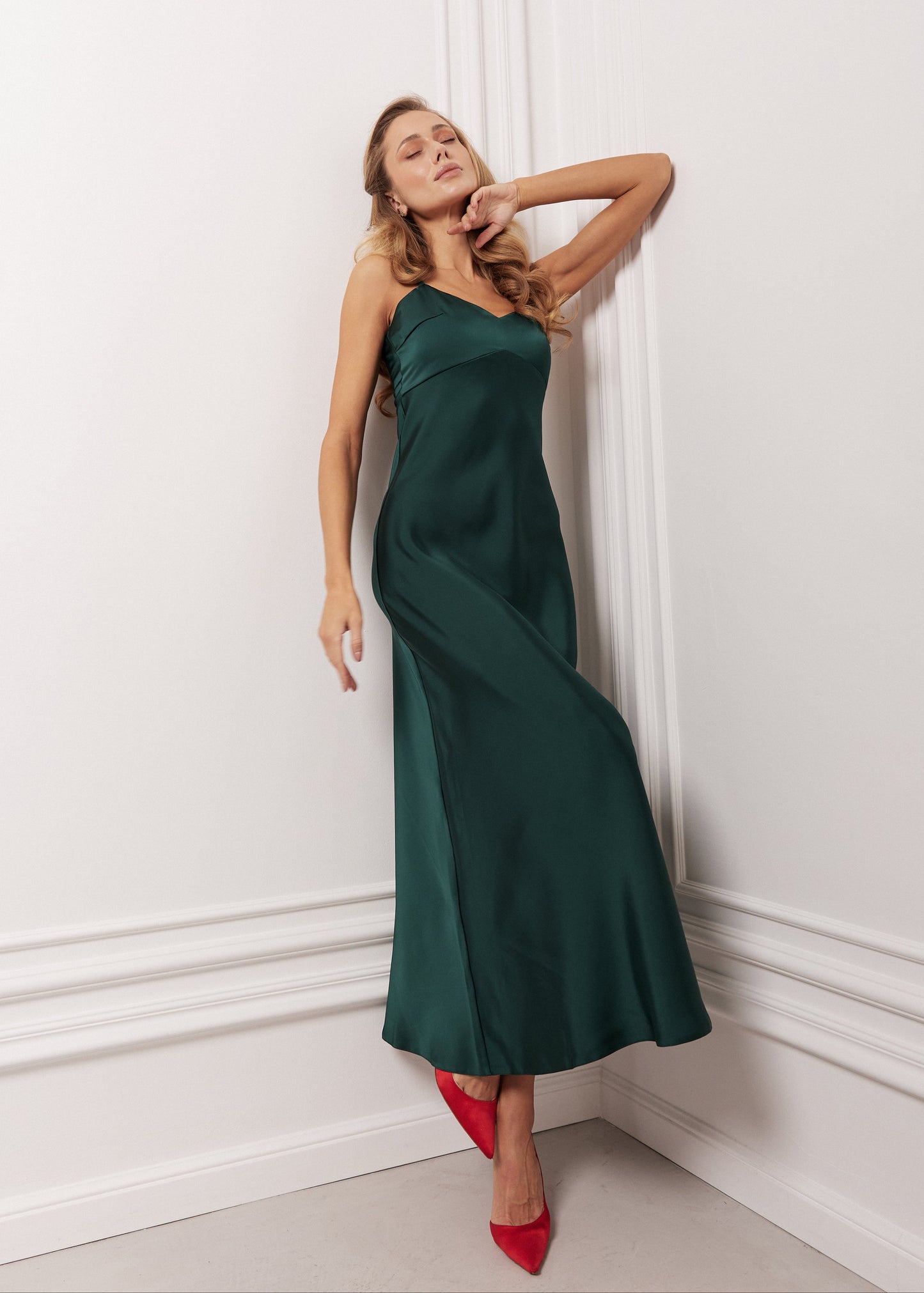 Сатинова сукня-комбінація