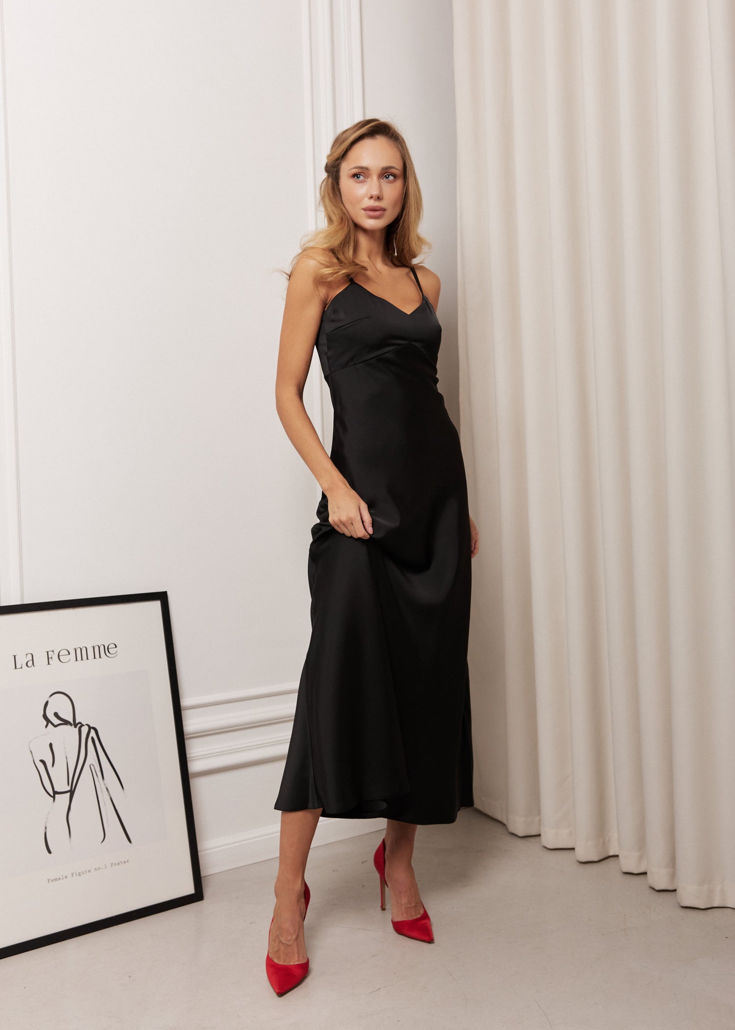 Сатинова сукня-комбінація