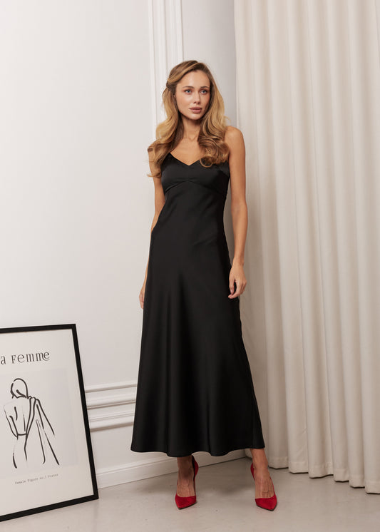 Сатинова сукня-комбінація