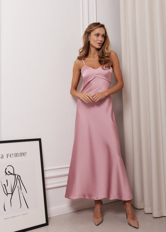 Сатинова сукня-комбінація