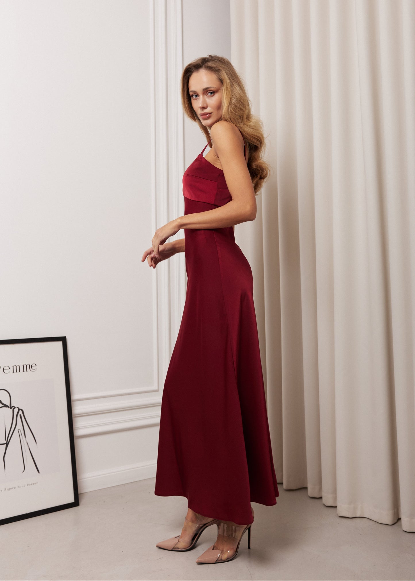 Сатинова сукня-комбінація