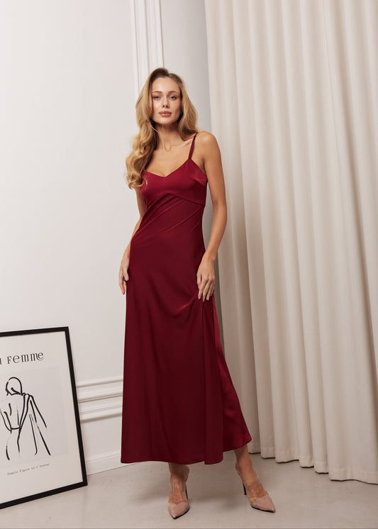 Сатинова сукня-комбінація