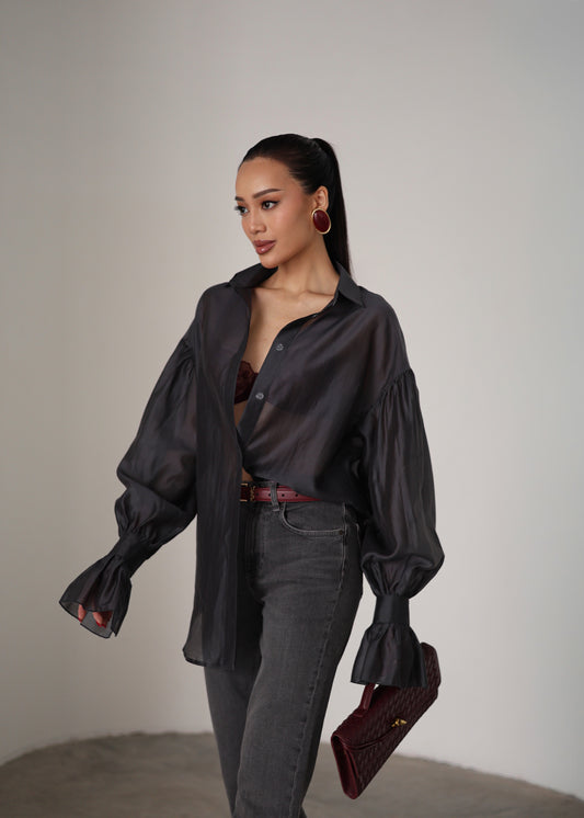 Напівпрозора сорочка сіра