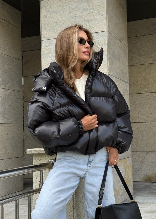 Вкорочений пуфер в чорному кольорі