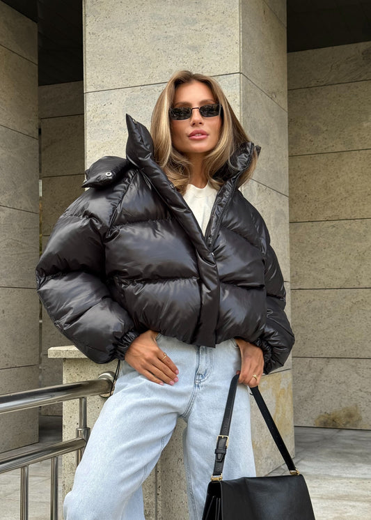 Вкорочений пуфер в чорному кольорі